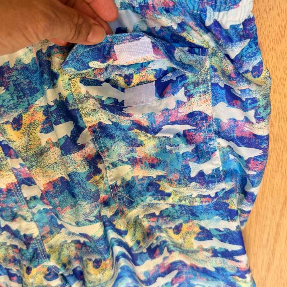MICHAELS SWIMWEAR MEN'S FISH BLUE SWIM TRUNK Size XXL - Picture 5 of 11
